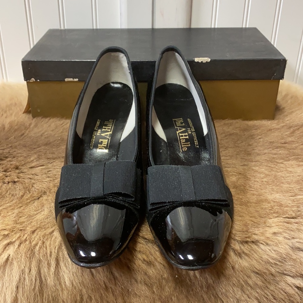 50s Phil Halle Mod Bow Heels Shoes 9.5 Vintage